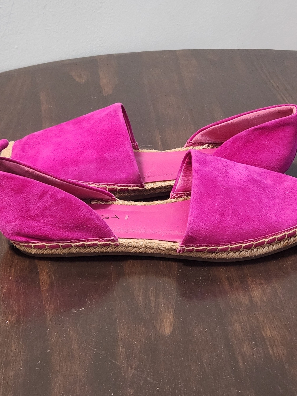 Via Spiga Brisa d'Orsay Espadrilles Womens 6.5 Hot Pink Suede Flats Shoes - Picture 3 of 12